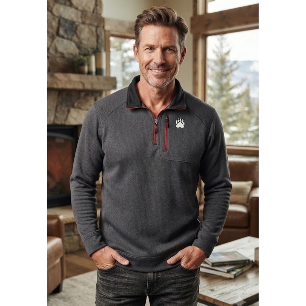 Alaskan Hardgear Duluth Trading Co Mens 3XL Gray 1/4 Zip Grid Fleece Pullover